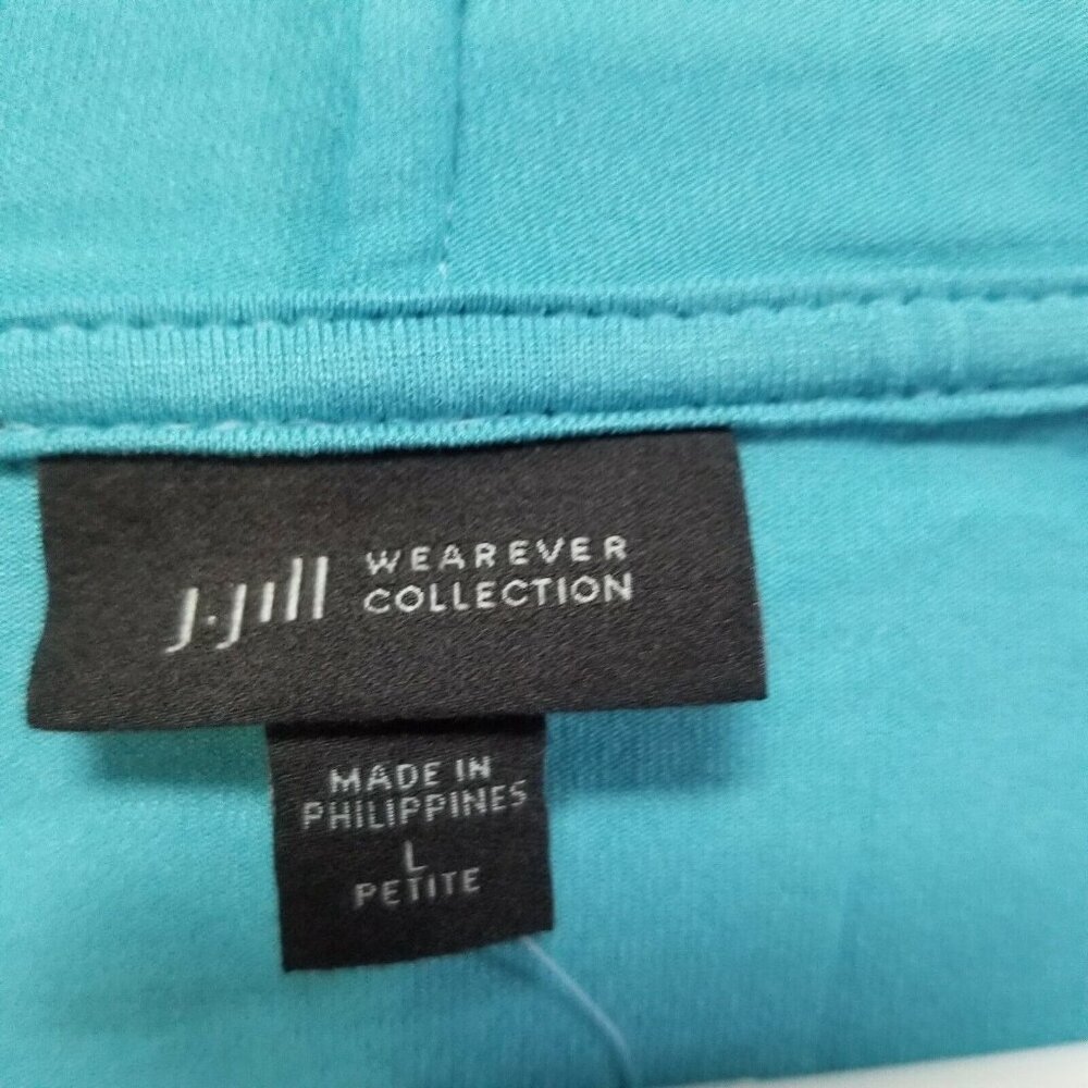 J.Jill Wearever Womens Two-Way Jacket Cardigan Sweater Petite Large Blue New $99 - Picture 3 of 7